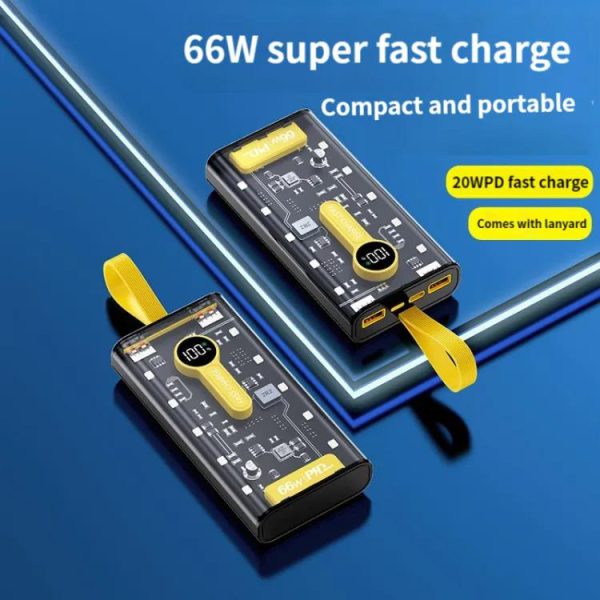20000mah 66W Transparent Power Bank